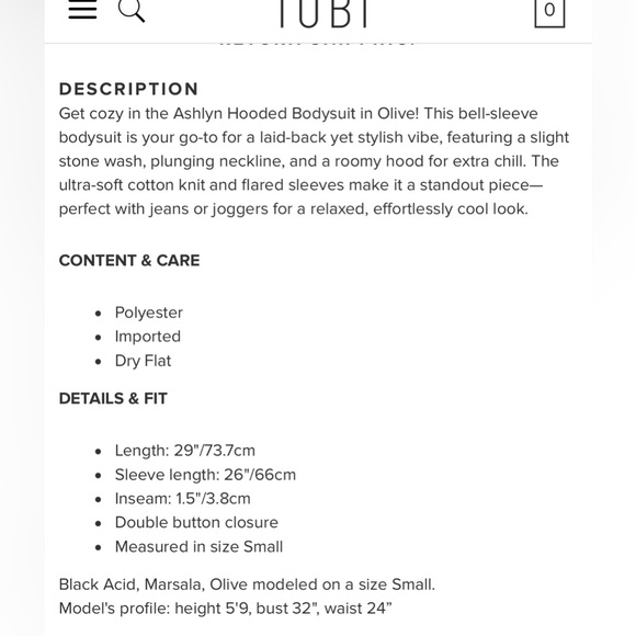 ASHLYN OLIVE GREEN NWT HOODED THONG BODYSUIT sz S COZY CUTE BELL SLEEVES NEW - Picture 3 of 17